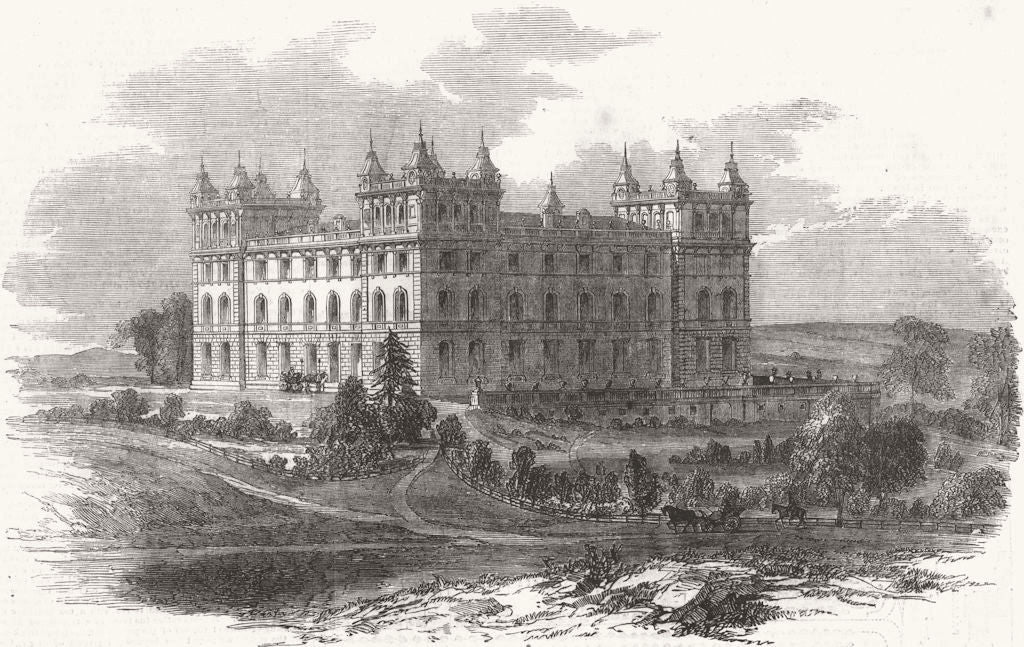 YORKS. Ilkley Wells hydropathic establishment 1856 old antique print picture